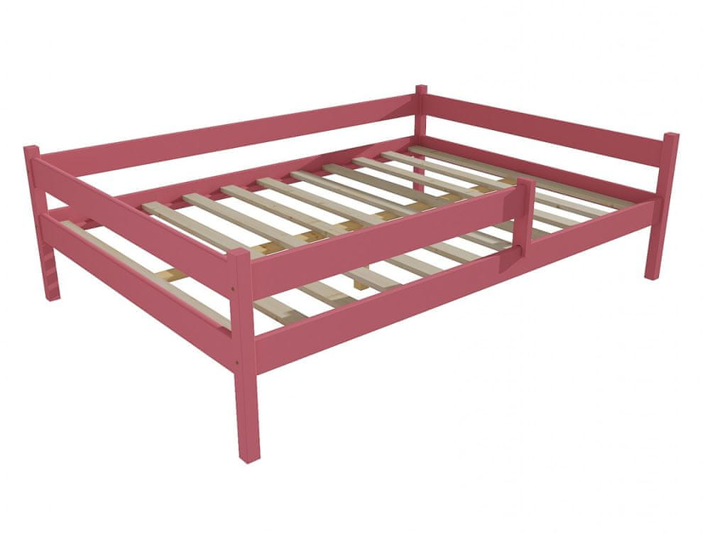 eoshop Detská posteľ DP 027 XL so zábranou (Rozmer: 120 x 200 cm, Farba dreva: farba ružová)
